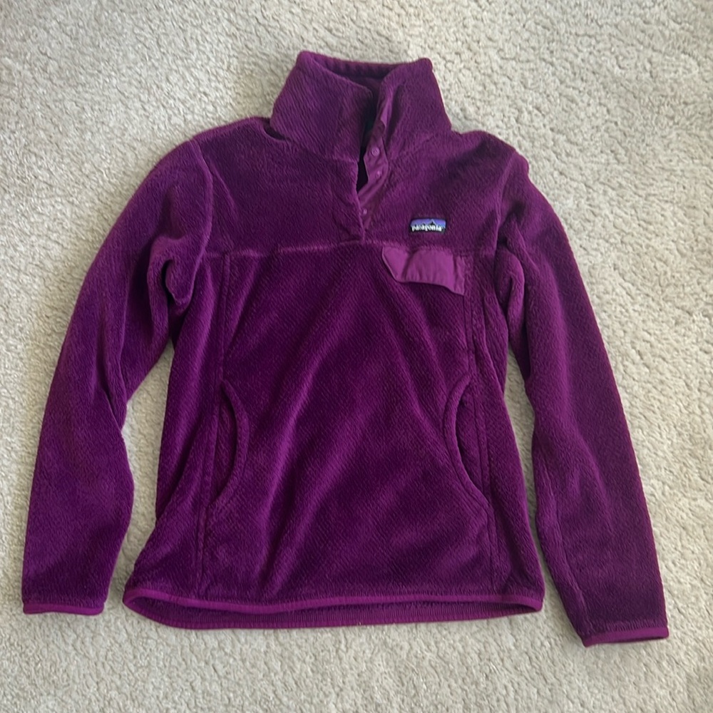 Patagonia Purple Fleece Half Snap - S